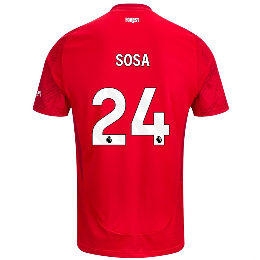 Men Football Ramón Sosa #24 Red White Home Jersey 2024/25 T-Shirt Za