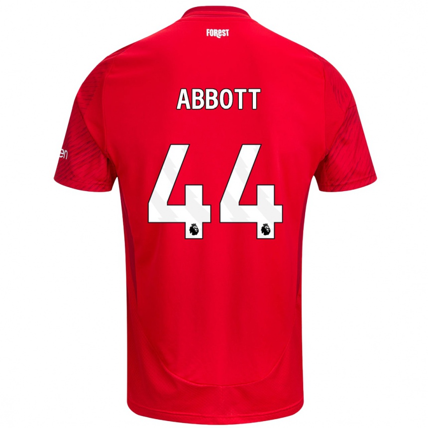 Men Football Zach Abbott #44 Red White Home Jersey 2024/25 T-Shirt Za