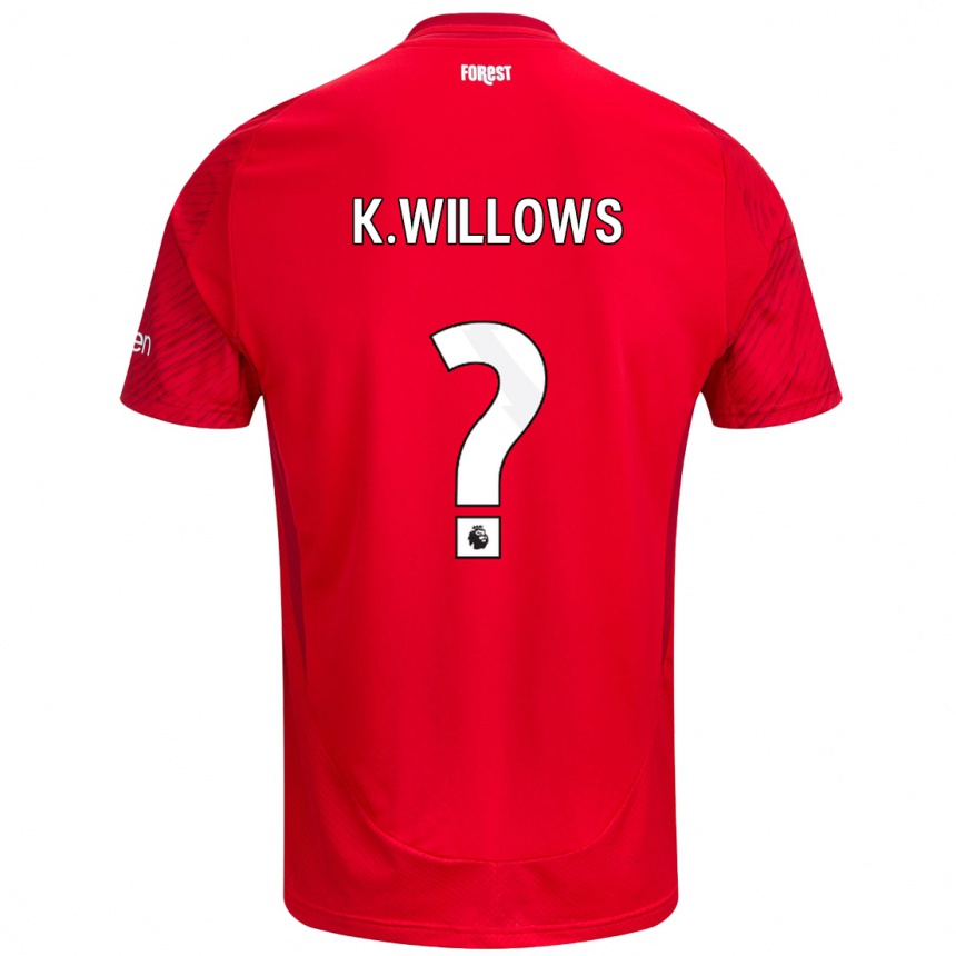 Men Football Keehan Willows #0 Red White Home Jersey 2024/25 T-Shirt Za