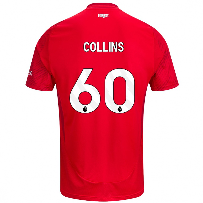 Men Football Sam Collins #60 Red White Home Jersey 2024/25 T-Shirt Za