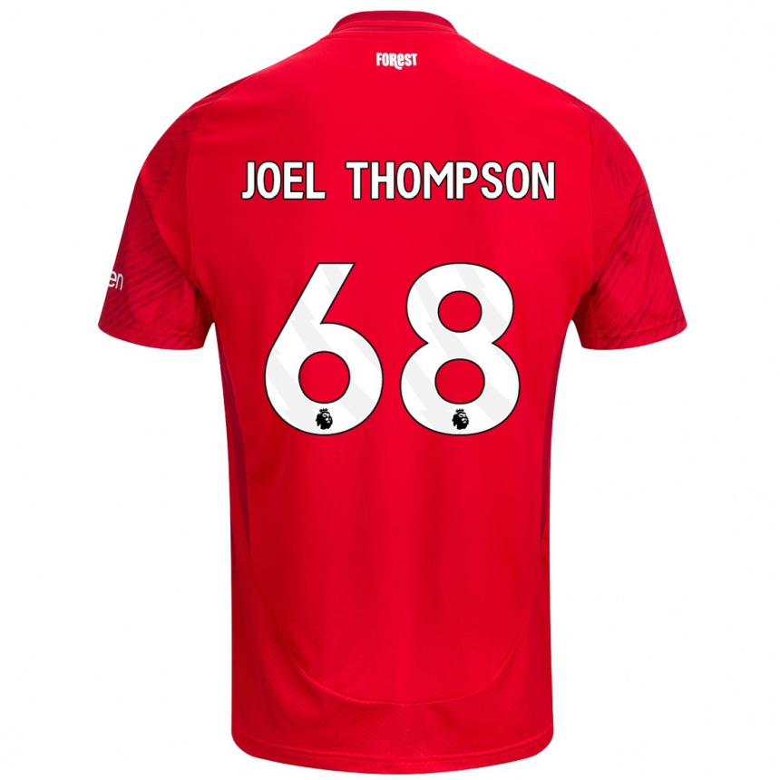 Men Football Joel Thompson #68 Red White Home Jersey 2024/25 T-Shirt Za