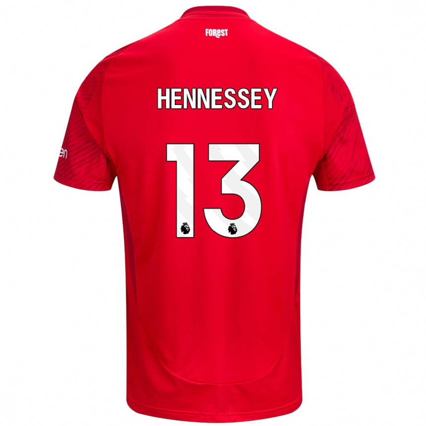 Men Football Wayne Hennessey #13 Red White Home Jersey 2024/25 T-Shirt Za