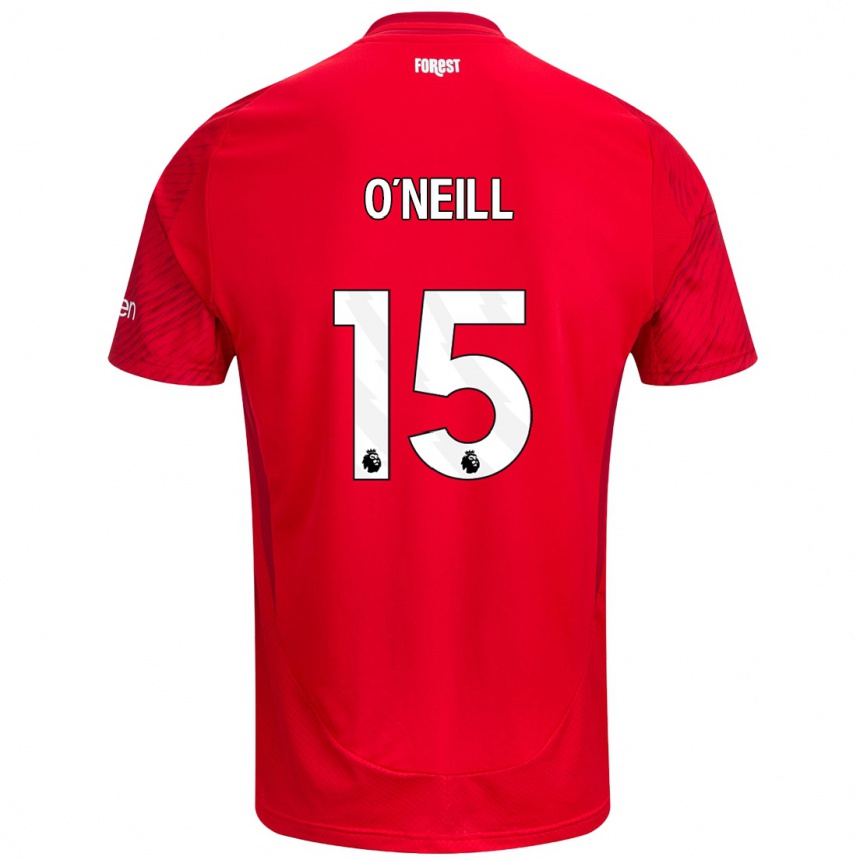 Men Football Laura-Jayne O'neill #15 Red White Home Jersey 2024/25 T-Shirt Za