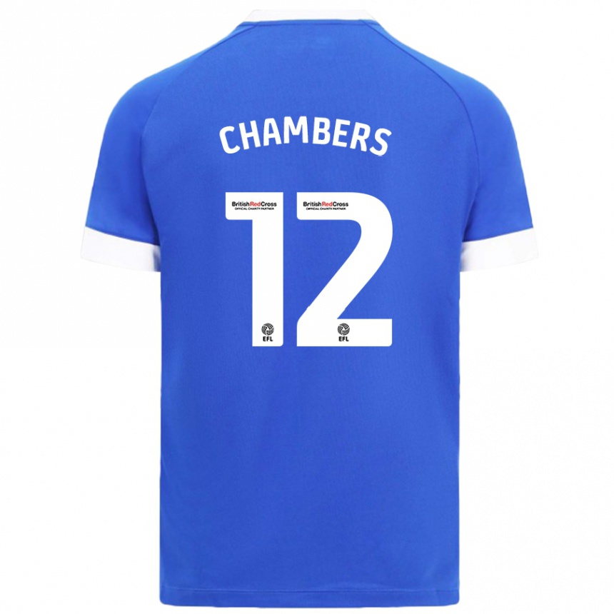 Men Football Calum Chambers #12 Sky Blue Home Jersey 2024/25 T-Shirt Za