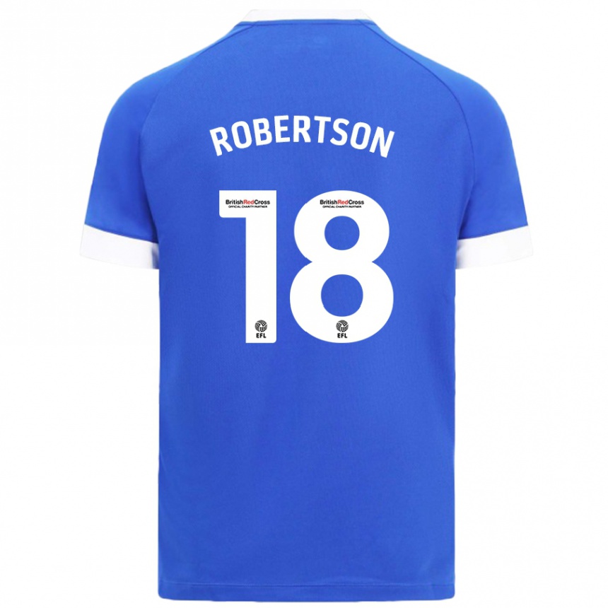 Men Football Alex Robertson #18 Sky Blue Home Jersey 2024/25 T-Shirt Za