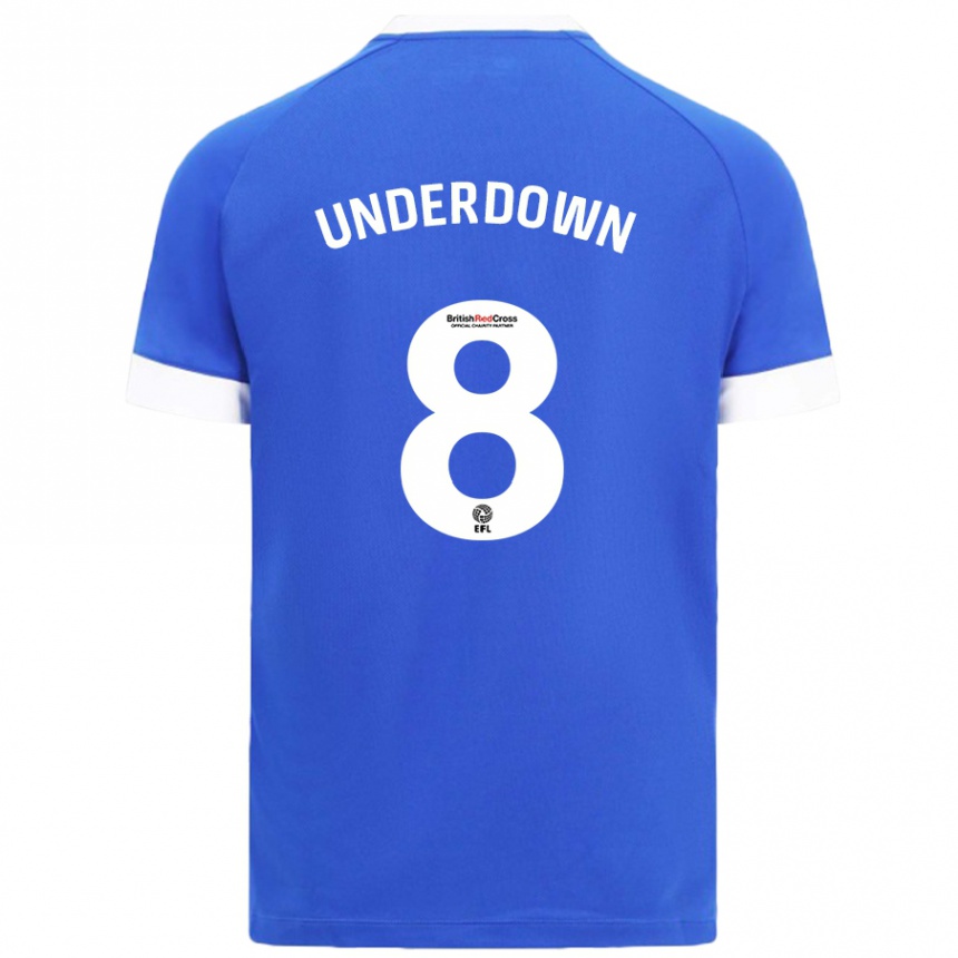 Men Football Kanisha Underdown #8 Sky Blue Home Jersey 2024/25 T-Shirt Za