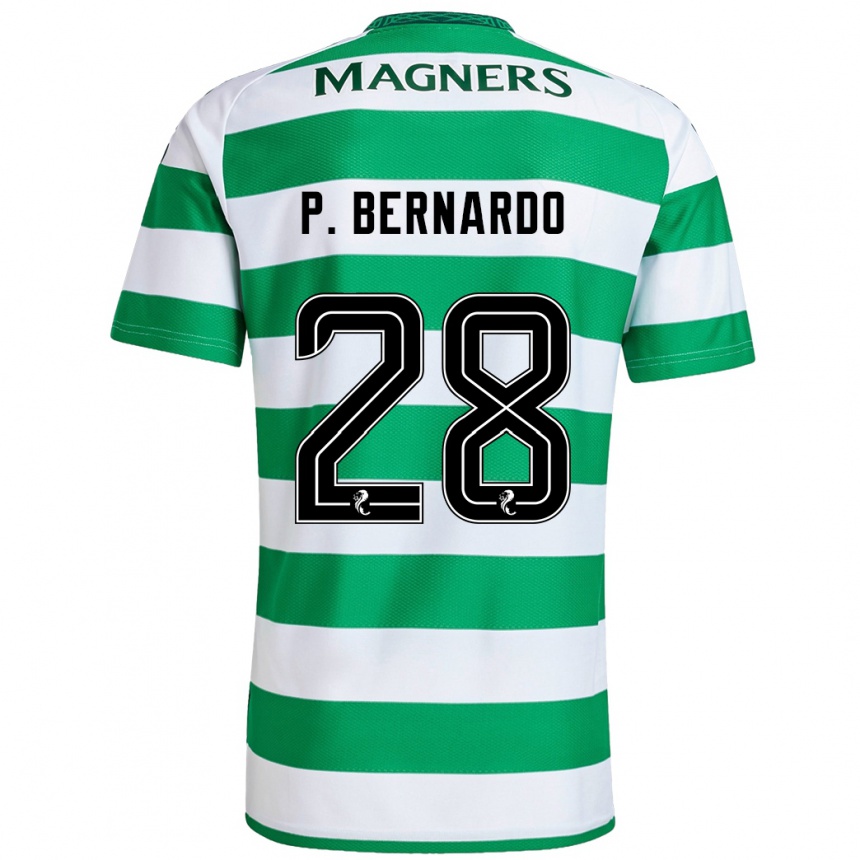 Men Football Paulo Bernardo #28 Green White Home Jersey 2024/25 T-Shirt Za