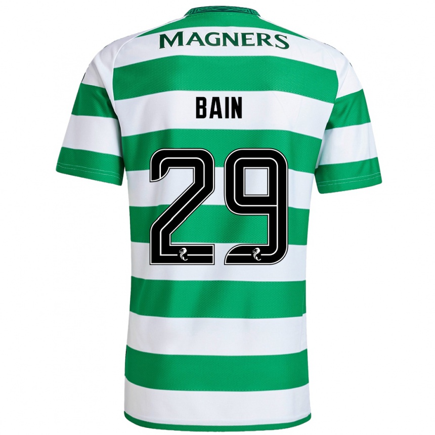 Men Football Scott Bain #29 Green White Home Jersey 2024/25 T-Shirt Za