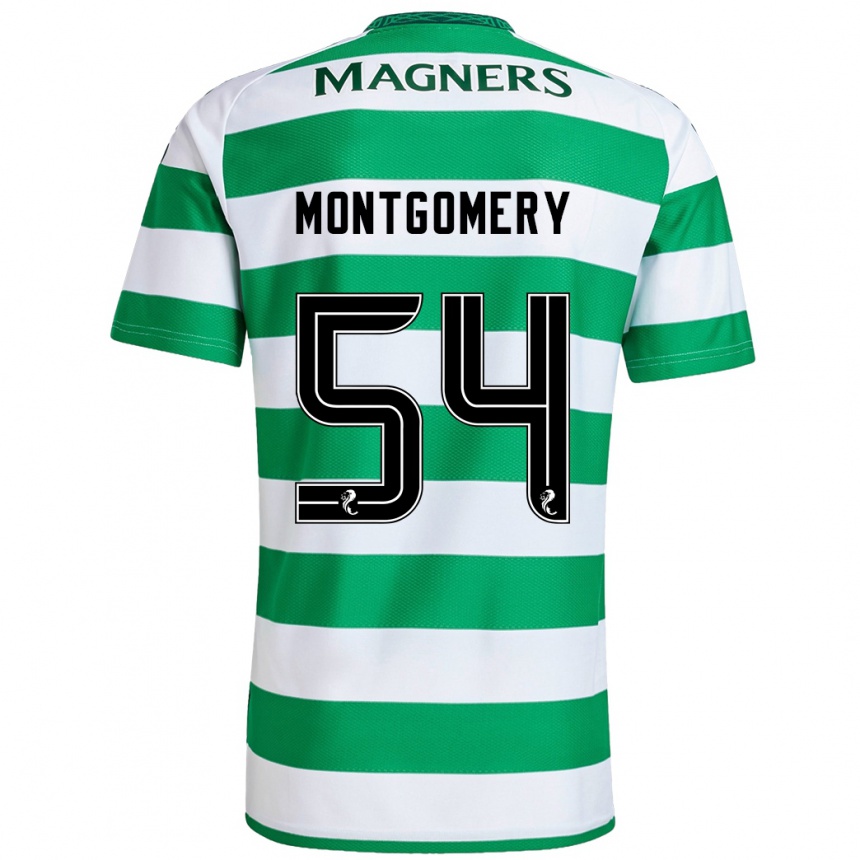 Men Football Adam Montgomery #54 Green White Home Jersey 2024/25 T-Shirt Za