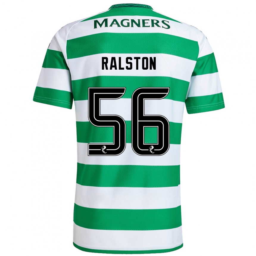 Men Football Anthony Ralston #56 Green White Home Jersey 2024/25 T-Shirt Za