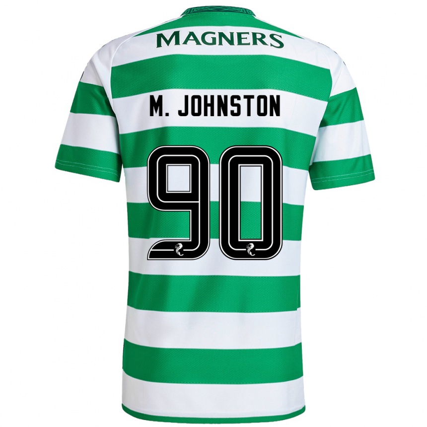 Men Football Mikey Johnston #90 Green White Home Jersey 2024/25 T-Shirt Za