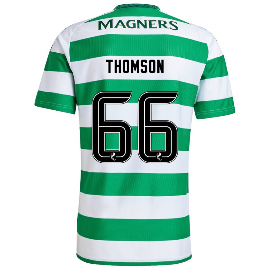 Men Football Corey Thomson #66 Green White Home Jersey 2024/25 T-Shirt Za