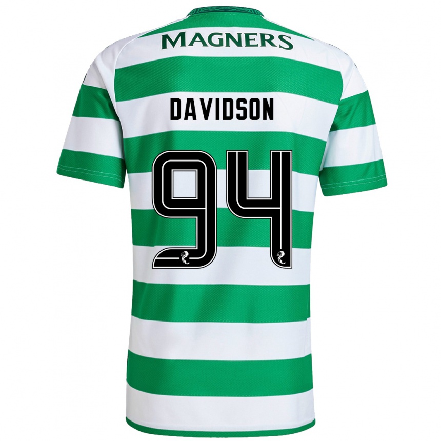 Men Football Bruno Davidson #94 Green White Home Jersey 2024/25 T-Shirt Za