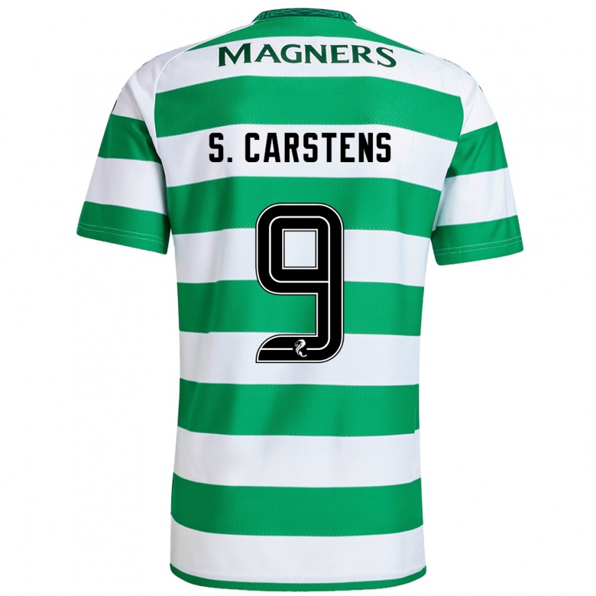 Men Football Signe Carstens #9 Green White Home Jersey 2024/25 T-Shirt Za