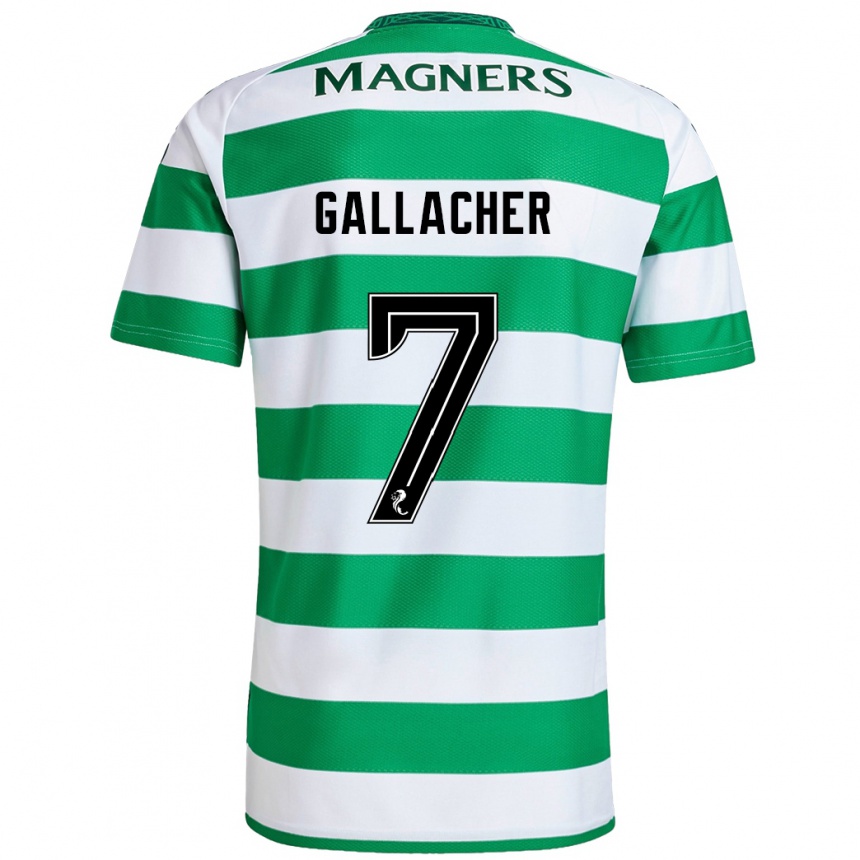 Men Football Amy Gallacher #7 Green White Home Jersey 2024/25 T-Shirt Za