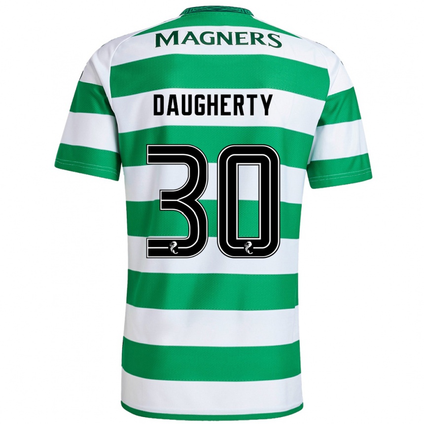 Men Football Kelsey Daugherty #30 Green White Home Jersey 2024/25 T-Shirt Za