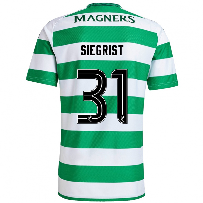 Men Football Benjamin Siegrist #31 Green White Home Jersey 2024/25 T-Shirt Za