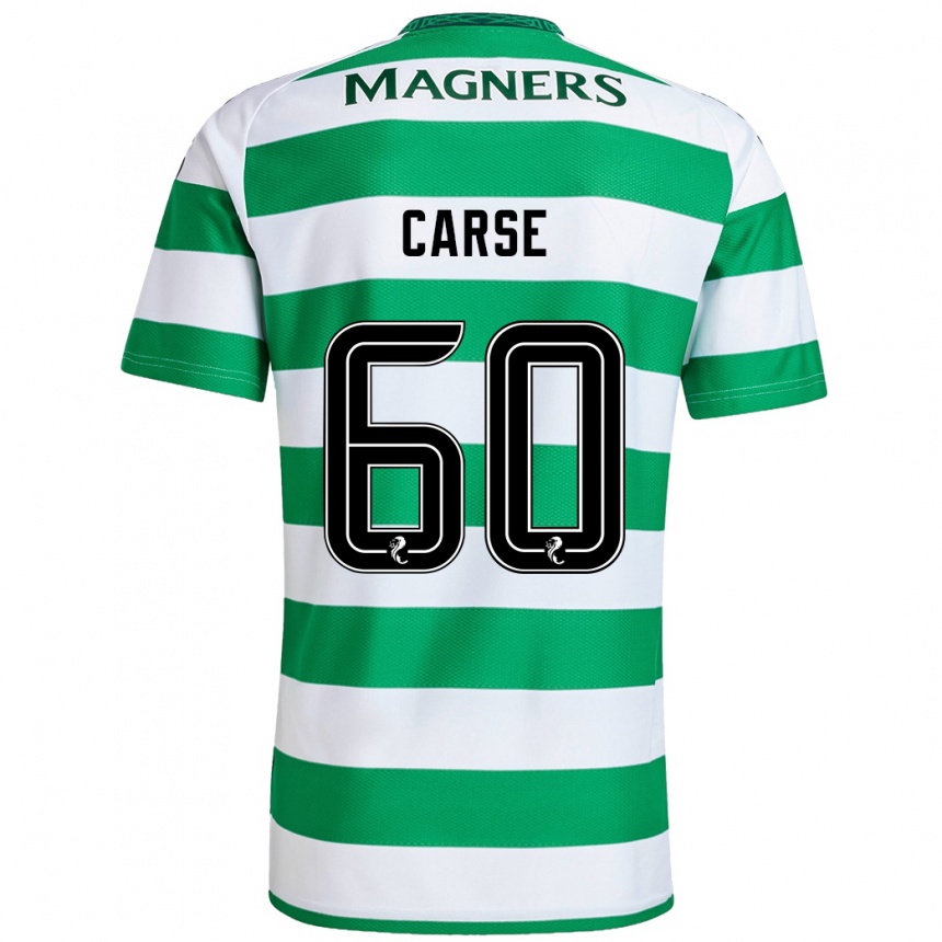 Men Football Mackenzie Carse #60 Green White Home Jersey 2024/25 T-Shirt Za