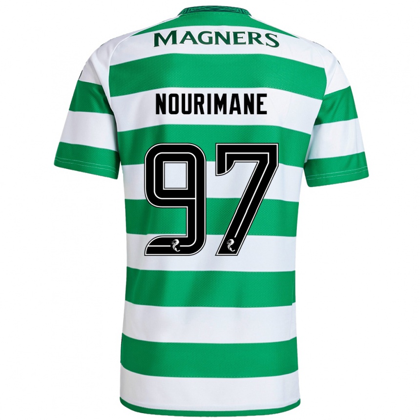 Men Football Addi Nourimane #97 Green White Home Jersey 2024/25 T-Shirt Za