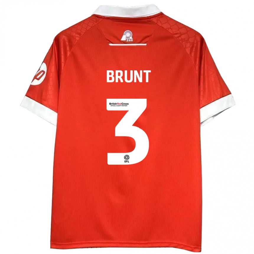 Men Football Lewis Brunt #3 Red White Home Jersey 2024/25 T-Shirt Za