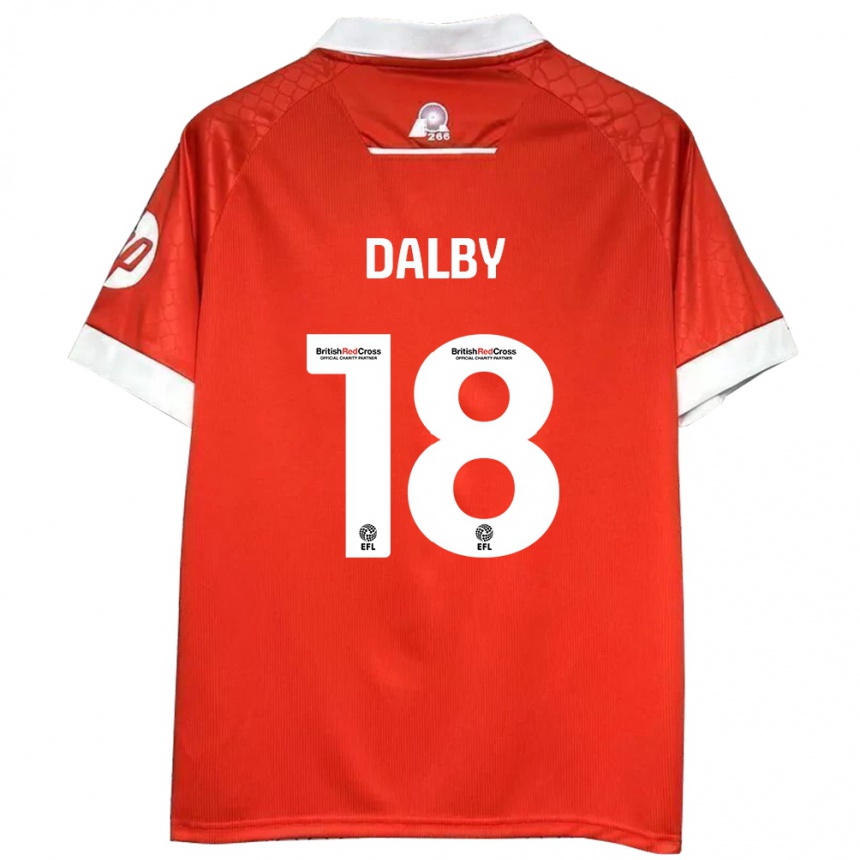 Men Football Sam Dalby #18 Red White Home Jersey 2024/25 T-Shirt Za