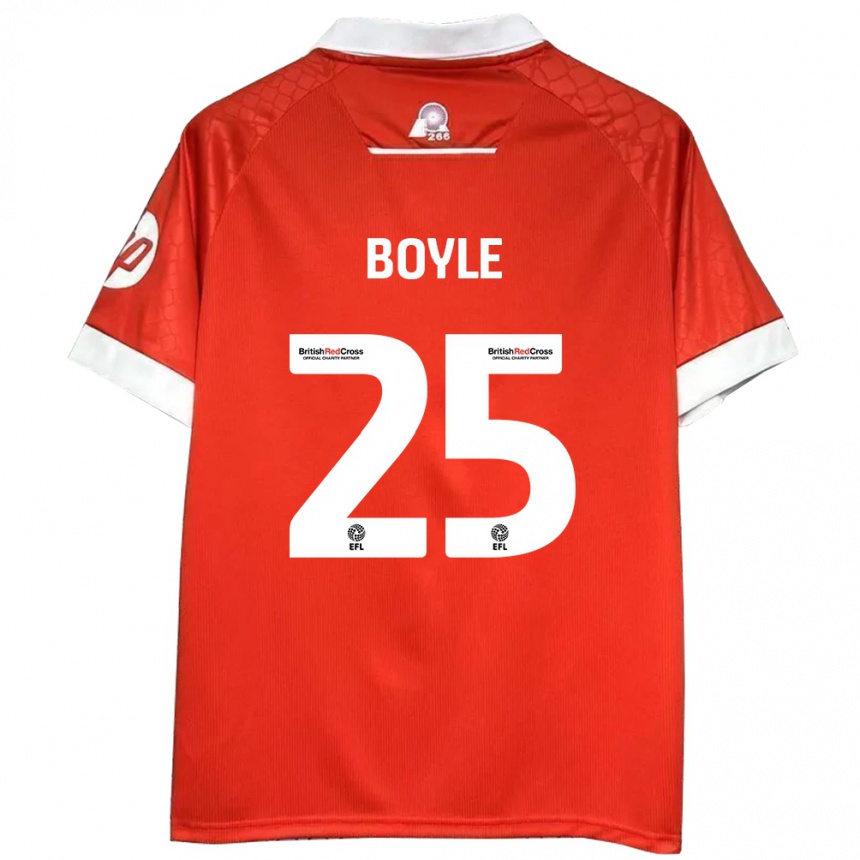 Men Football Will Boyle #25 Red White Home Jersey 2024/25 T-Shirt Za