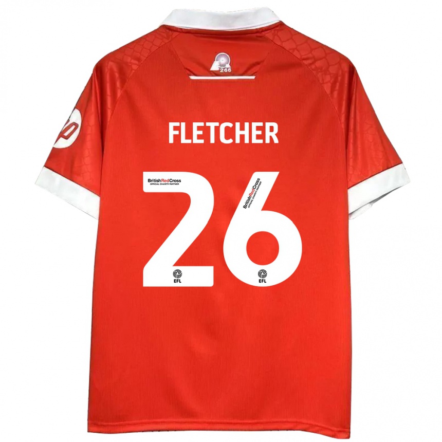 Men Football Steven Fletcher #26 Red White Home Jersey 2024/25 T-Shirt Za