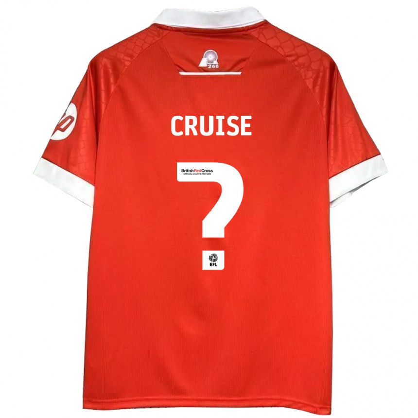 Men Football George Cruise #0 Red White Home Jersey 2024/25 T-Shirt Za