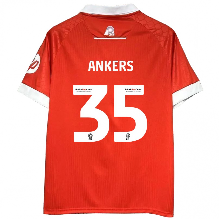 Men Football Chloe Ankers #35 Red White Home Jersey 2024/25 T-Shirt Za