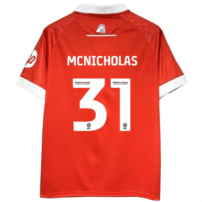 Men Football Luke Mcnicholas #31 Red White Home Jersey 2024/25 T-Shirt Za