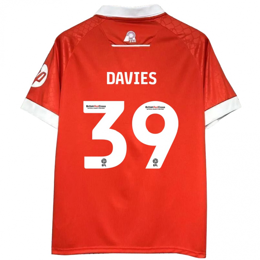 Men Football Daniel Davies #39 Red White Home Jersey 2024/25 T-Shirt Za