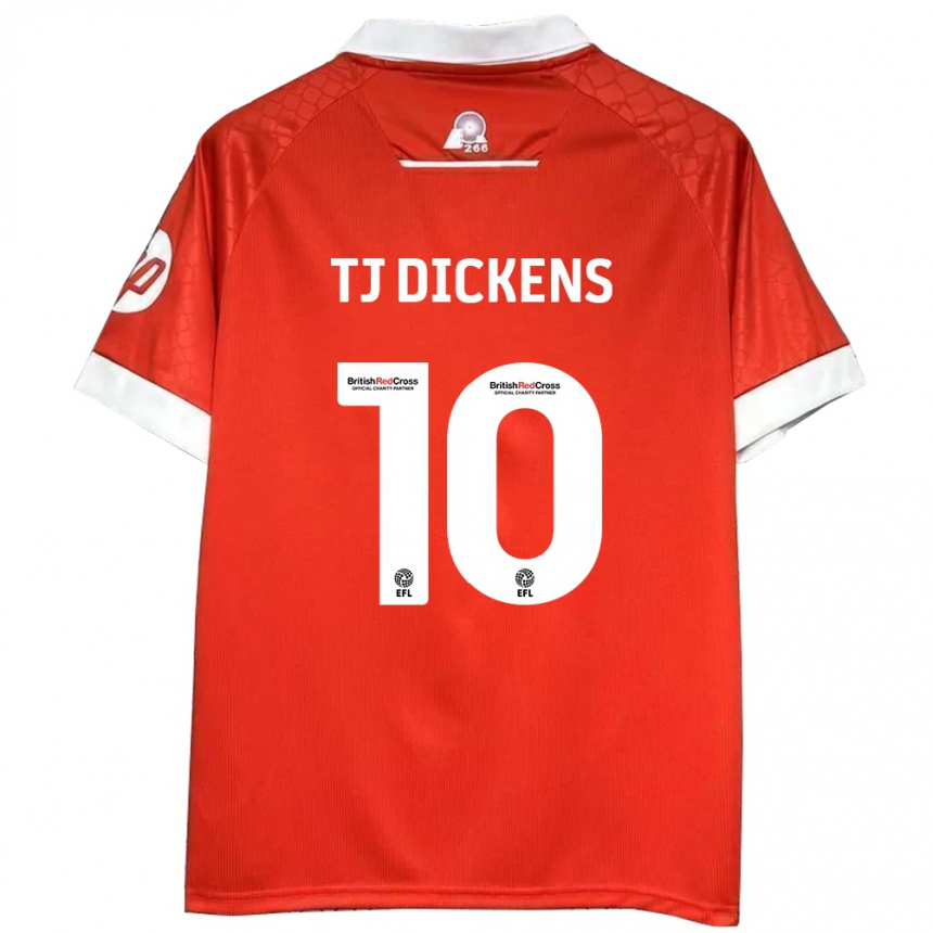 Men Football Tonicha Tj Dickens #10 Red White Home Jersey 2024/25 T-Shirt Za