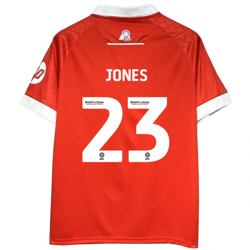 Men Football Ruby Jones #23 Red White Home Jersey 2024/25 T-Shirt Za