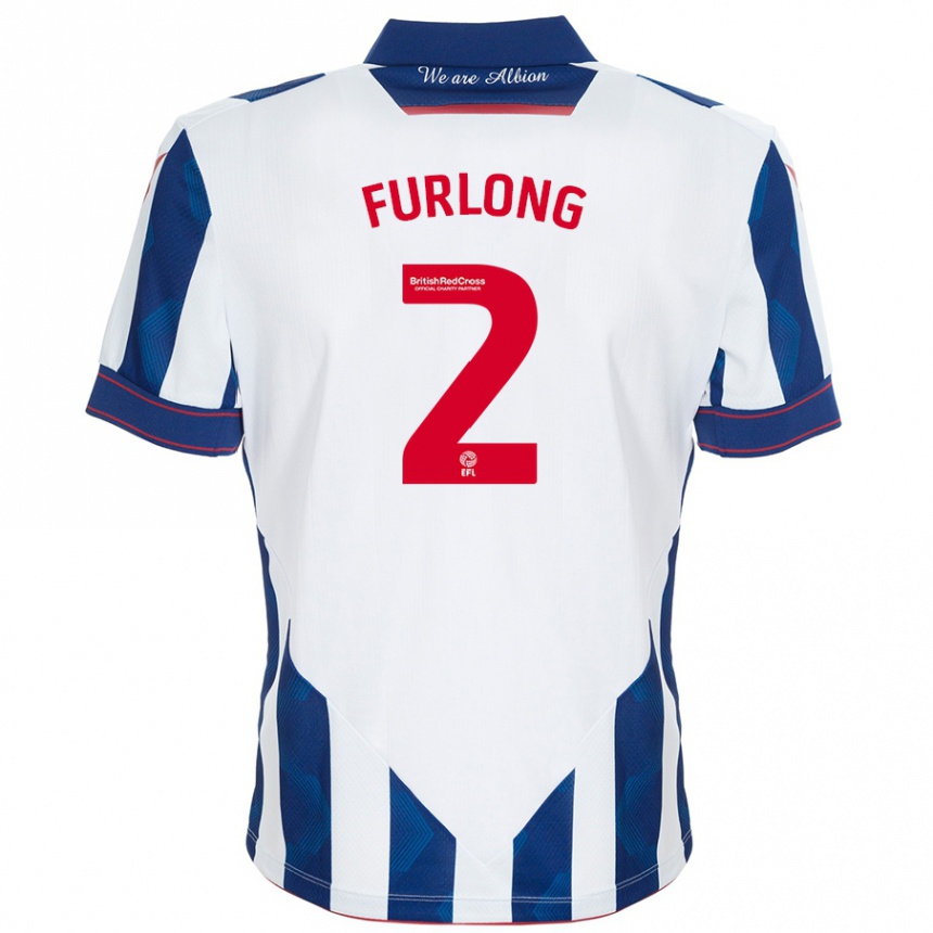 Men Football Darnell Furlong #2 White Dark Blue Home Jersey 2024/25 T-Shirt Za