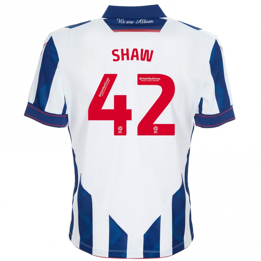 Men Football Josh Shaw #42 White Dark Blue Home Jersey 2024/25 T-Shirt Za