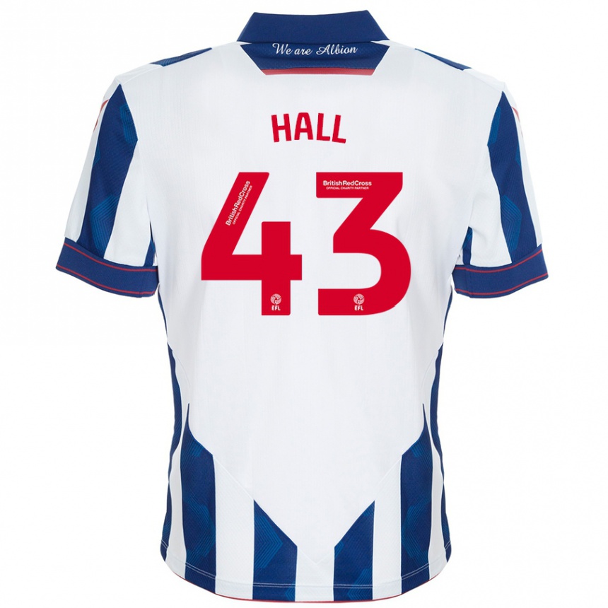 Men Football Reece Hall #43 White Dark Blue Home Jersey 2024/25 T-Shirt Za