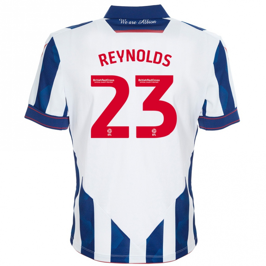 Men Football Taylor Reynolds #23 White Dark Blue Home Jersey 2024/25 T-Shirt Za