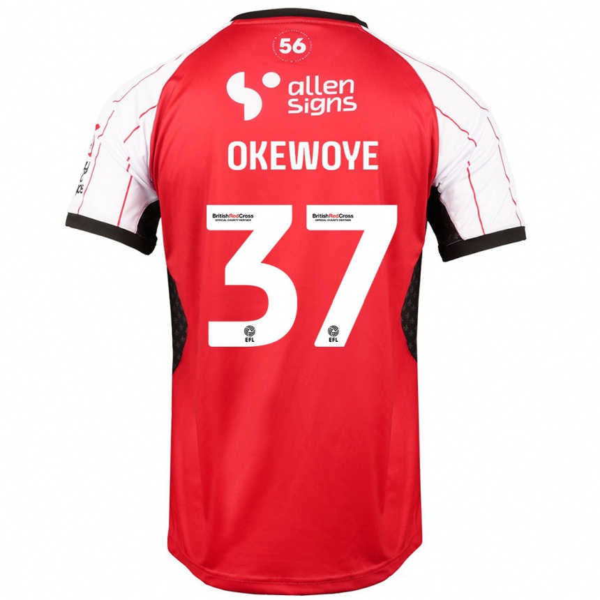 Men Football Gbolahan Okewoye #37 White Home Jersey 2024/25 T-Shirt Za