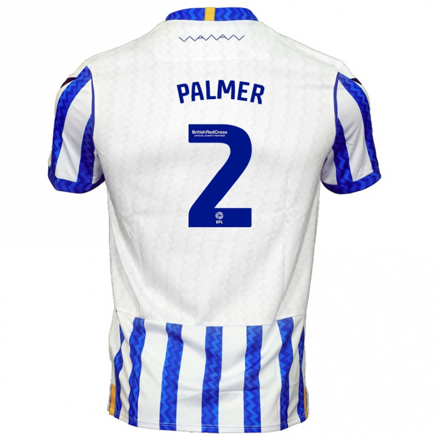 Men Football Liam Palmer #2 Blue White Home Jersey 2024/25 T-Shirt Za