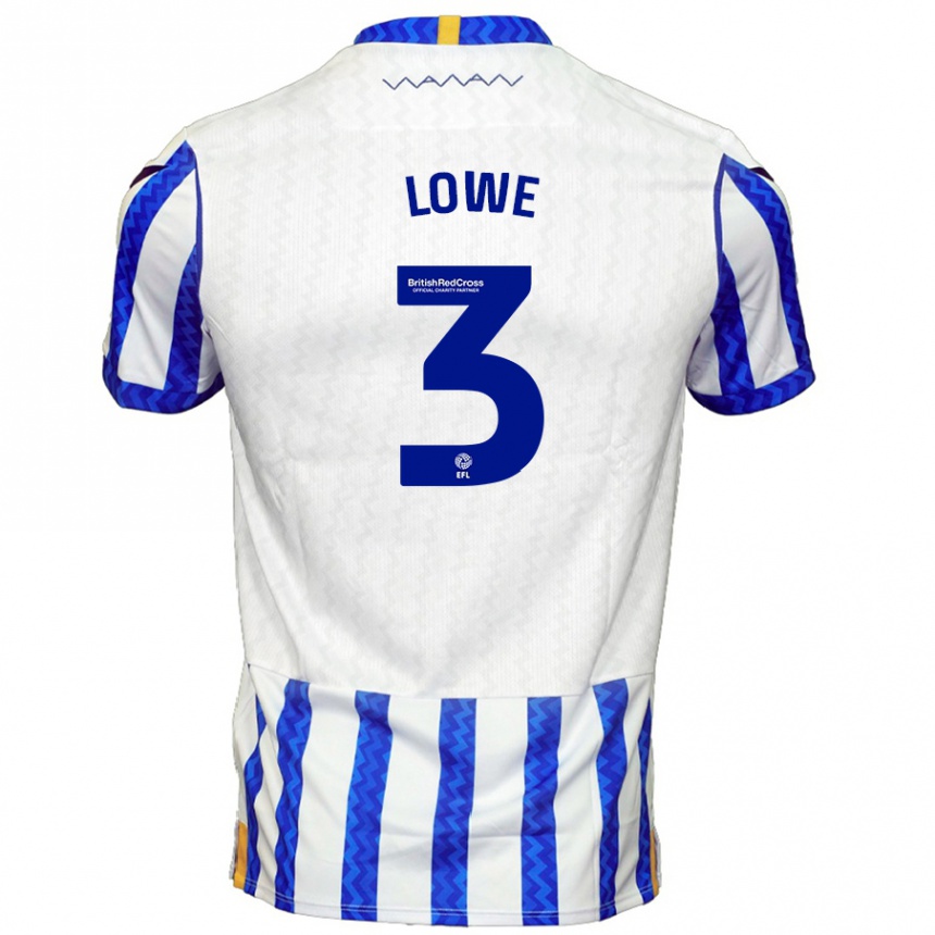 Men Football Max Lowe #3 Blue White Home Jersey 2024/25 T-Shirt Za