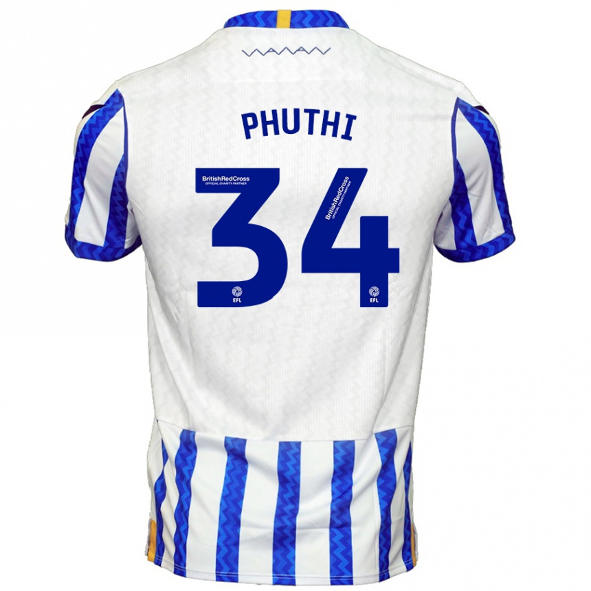 Men Football Joey Phuthi #34 Blue White Home Jersey 2024/25 T-Shirt Za