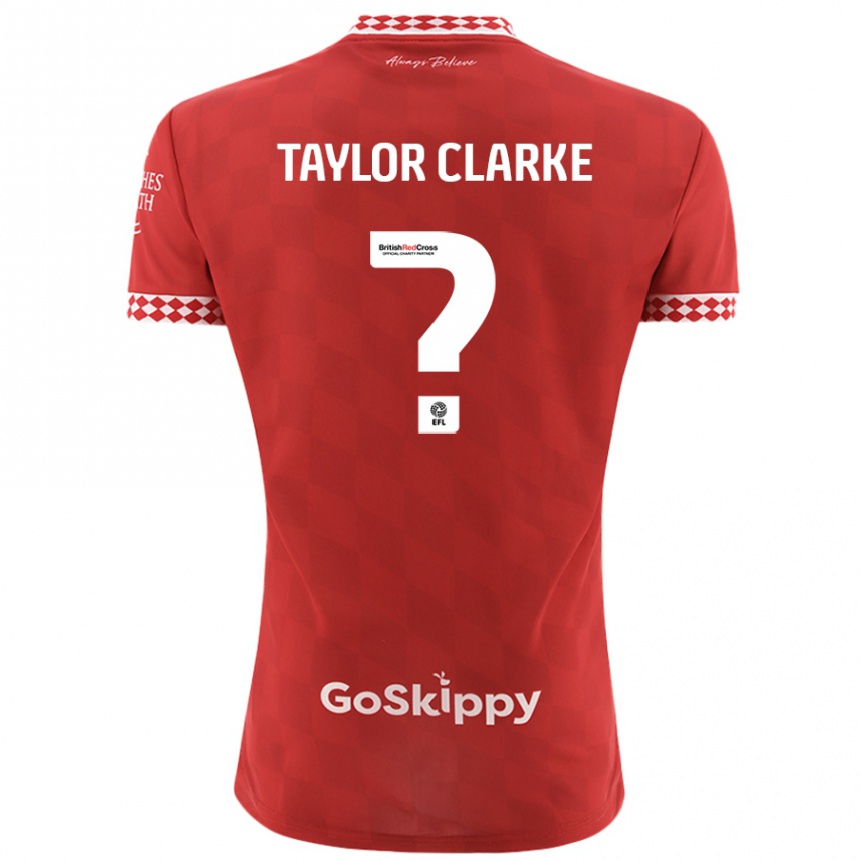 Men Football Omar Taylor-Clarke #0 Red Home Jersey 2024/25 T-Shirt Za