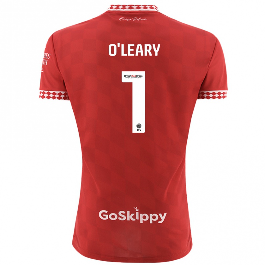 Men Football Max O'leary #1 Red Home Jersey 2024/25 T-Shirt Za