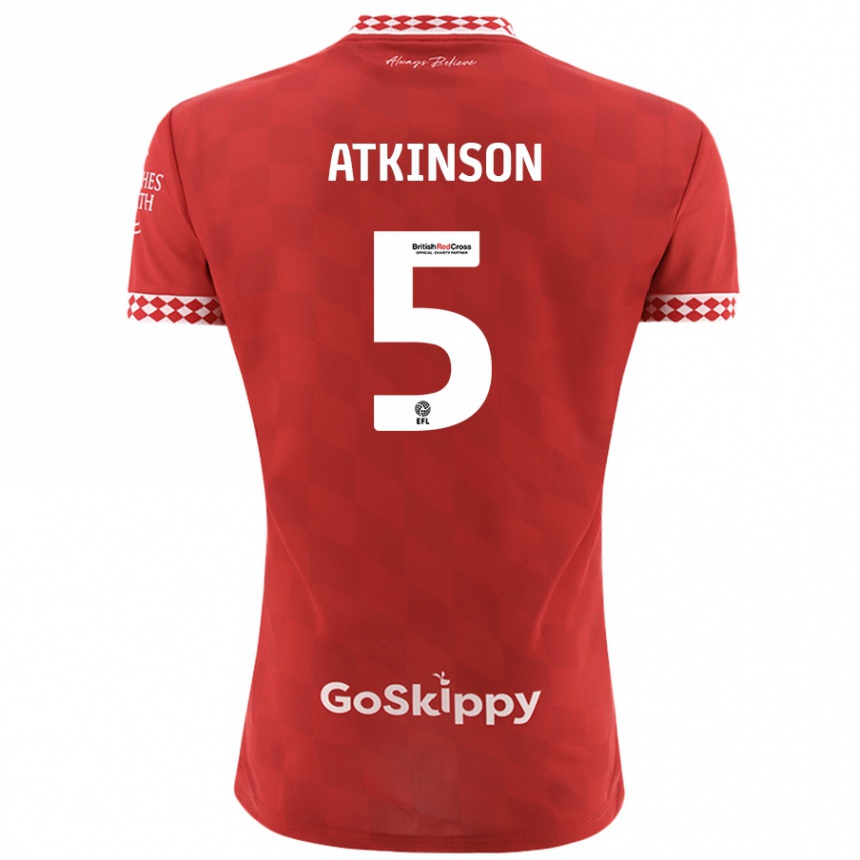 Men Football Rob Atkinson #5 Red Home Jersey 2024/25 T-Shirt Za