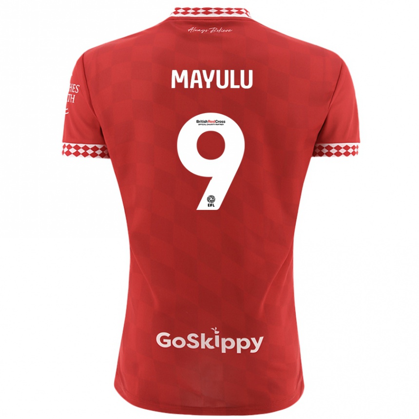 Men Football Fally Mayulu #9 Red Home Jersey 2024/25 T-Shirt Za