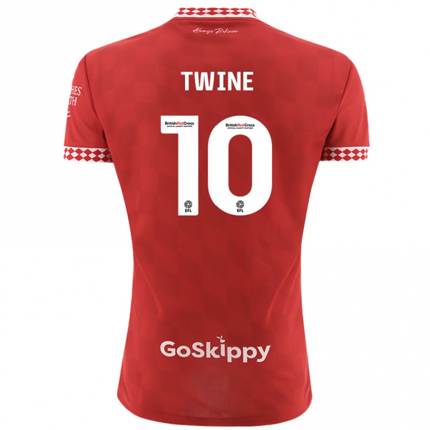 Men Football Scott Twine #10 Red Home Jersey 2024/25 T-Shirt Za