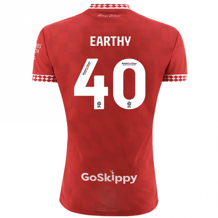 Men Football George Earthy #40 Red Home Jersey 2024/25 T-Shirt Za