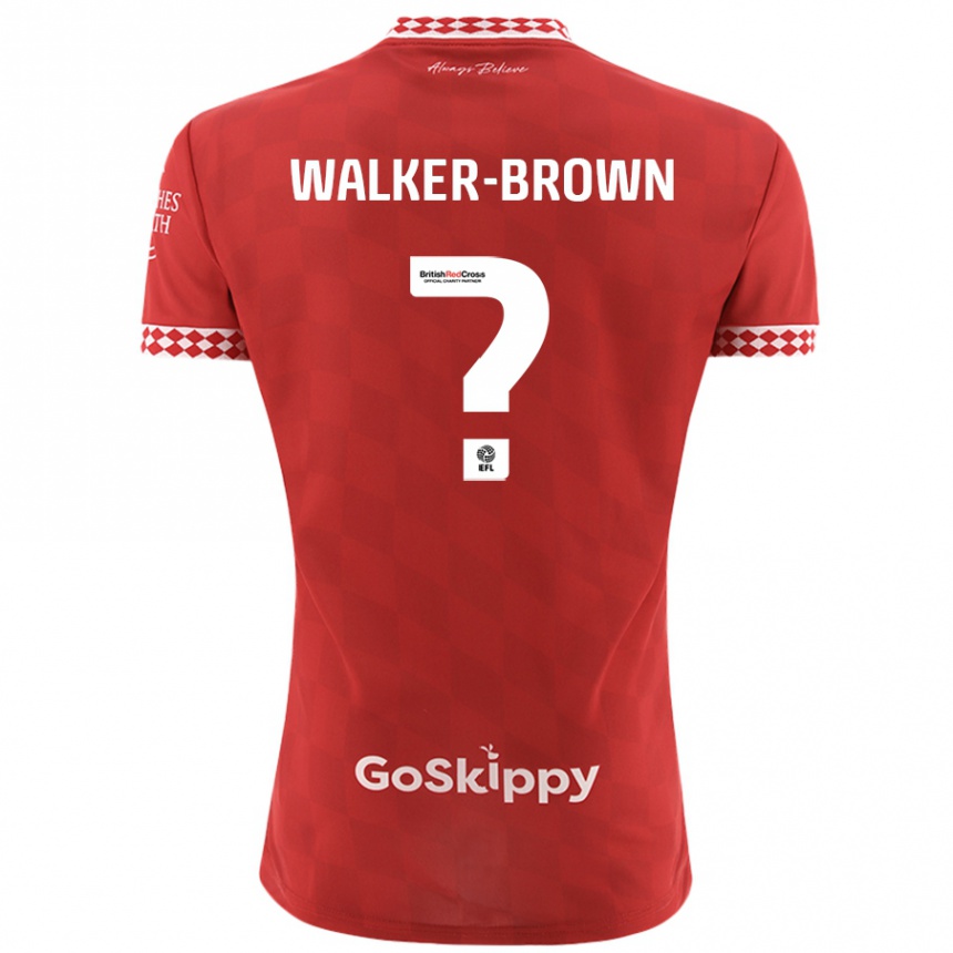 Men Football Rushon Walker-Brown #0 Red Home Jersey 2024/25 T-Shirt Za