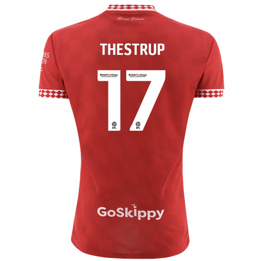 Men Football Amalie Thestrup #17 Red Home Jersey 2024/25 T-Shirt Za