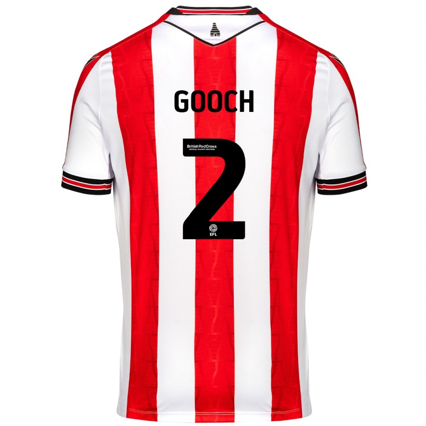 Men Football Lynden Gooch #2 Red White Home Jersey 2024/25 T-Shirt Za